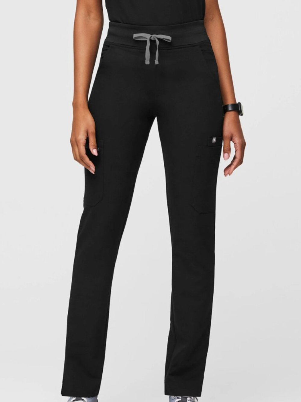 FIGS High-Waisted Yola Skinny Scrub Pants Black XS